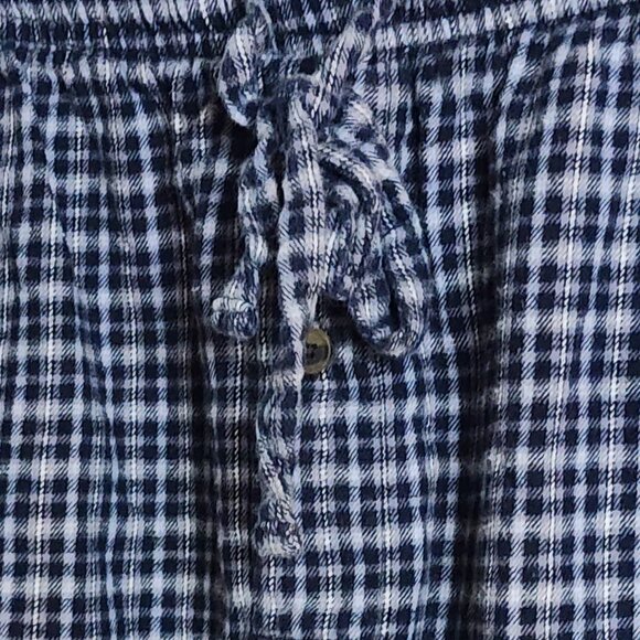 Cherokee Black Grey Blue Plaid Ltwt Cotton Button Fly Drawstring Sleep Pant Sz L - Picture 10 of 16